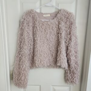 Mustard Seed Cropped Textured Sweater